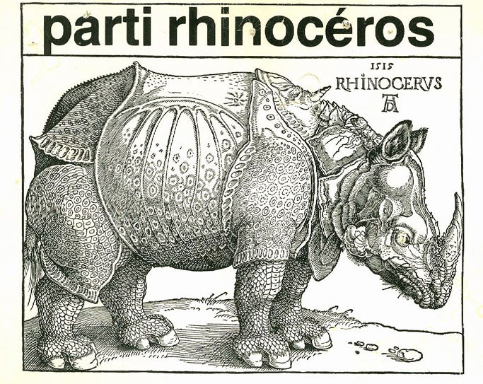 Now that the election has been called, I am looking forward to hearing from the Rhinos.

past slogan,
"govern the country as you would fry a small fish "

Look for , "Rhinoceros Party of Canada (1963–1993)" in Wikipedia for Rhino history.