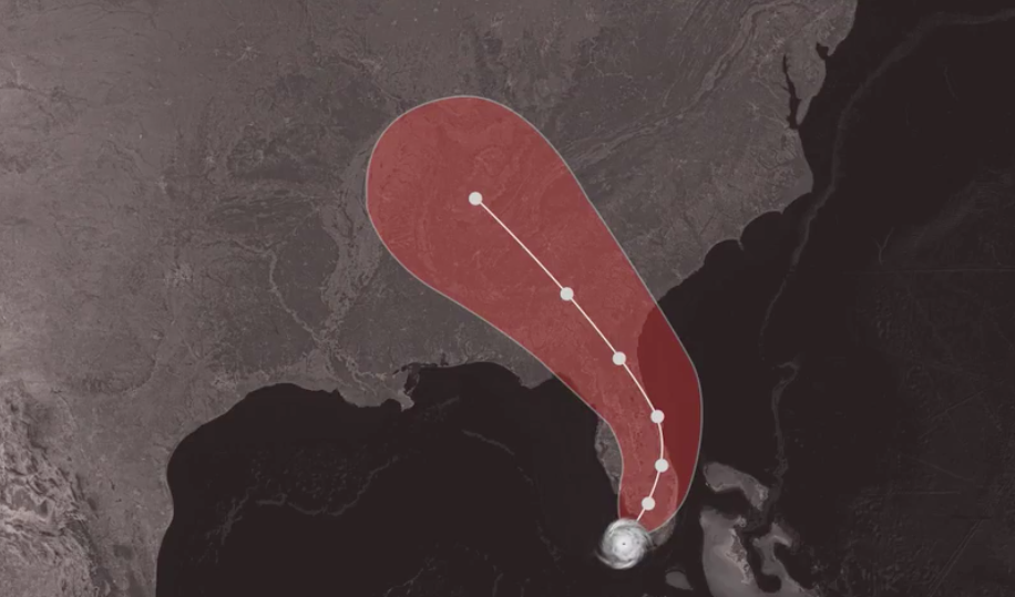 Hurricane path graphic